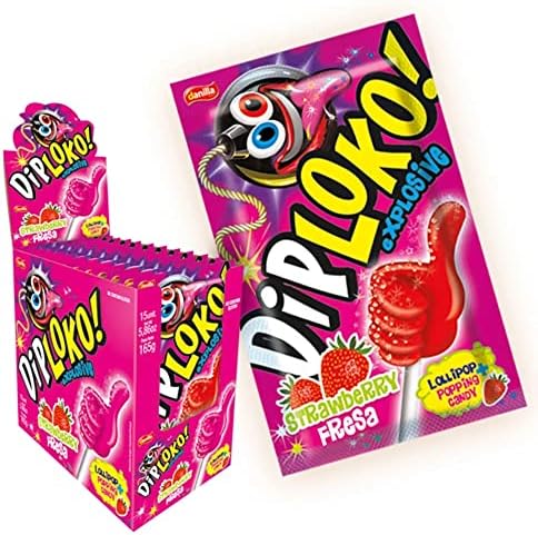Dip Loko Explosive Strawberry Flavored Lollipops (15x11g) (165g)